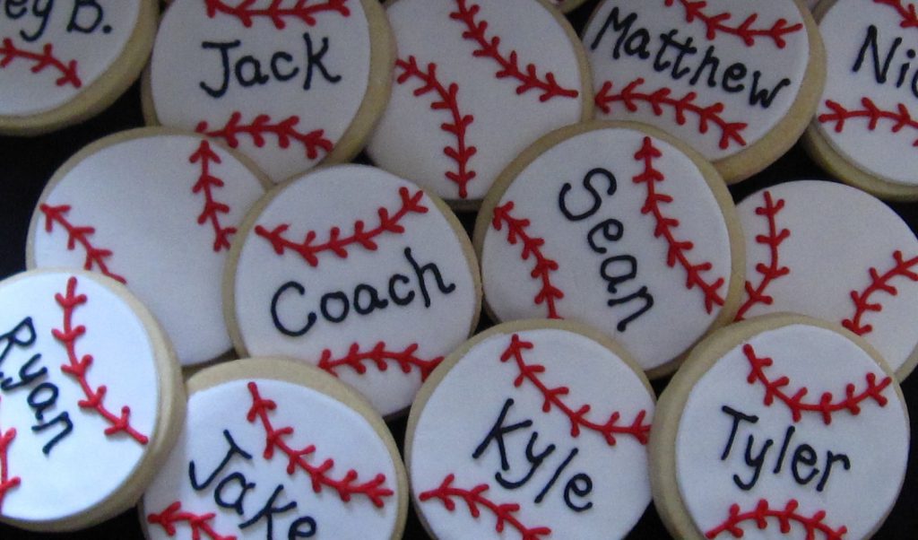 baseball cookies with names landscape