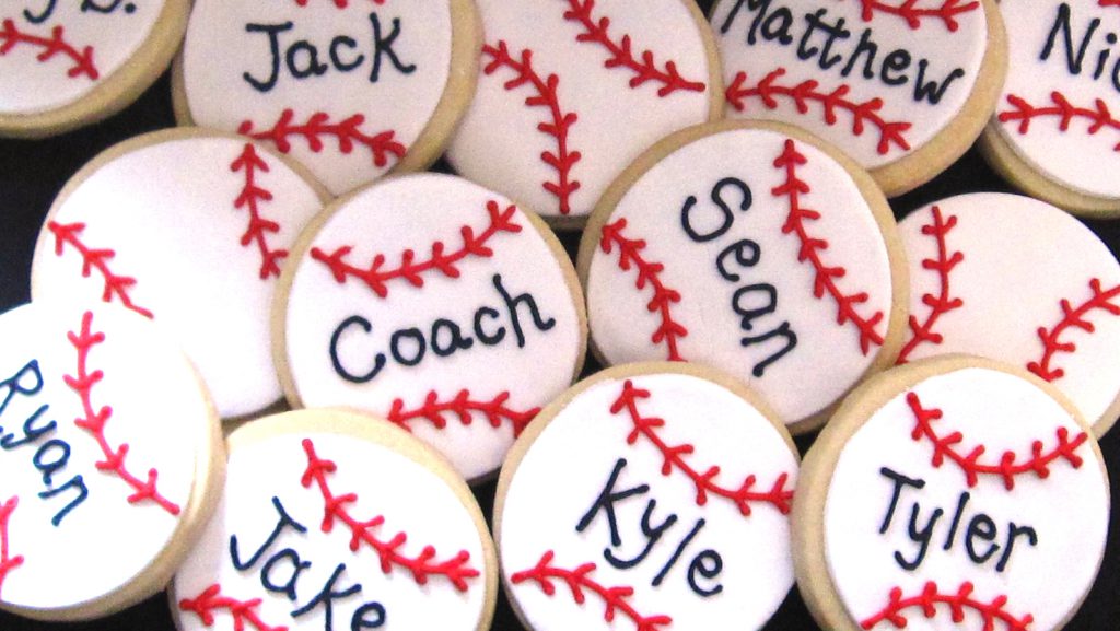 baseball cookies with names landscape lightened