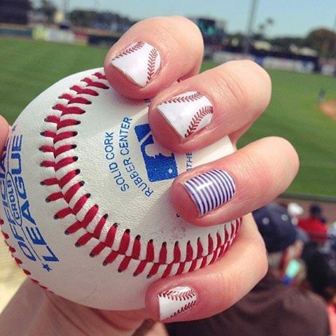 baseball fingernails with ball