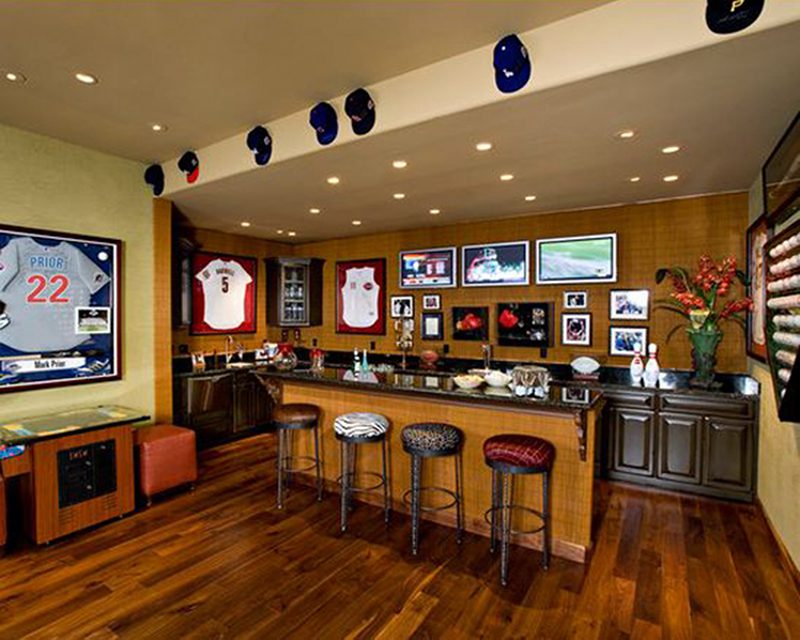 baseball mancave bar