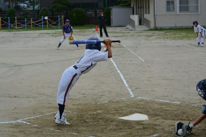 crazy kid baseball stance