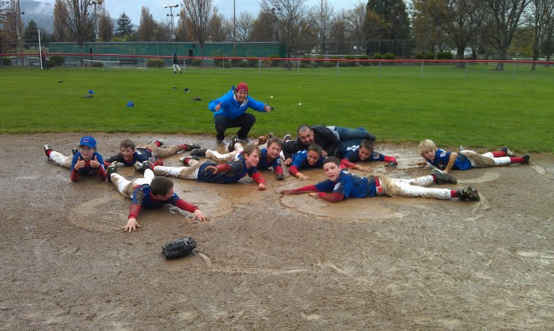 playing baseball in the mud