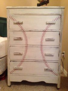 simple baseball dresser with threads