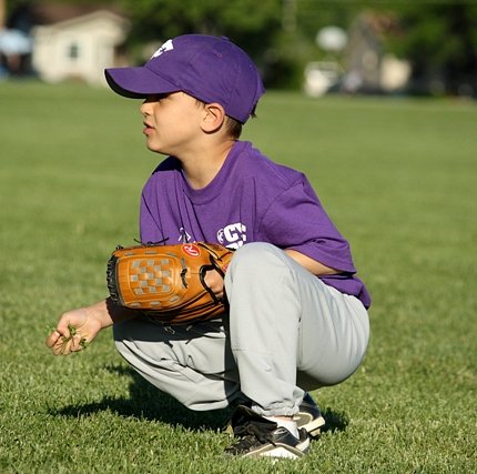 picking clovers in the outfield