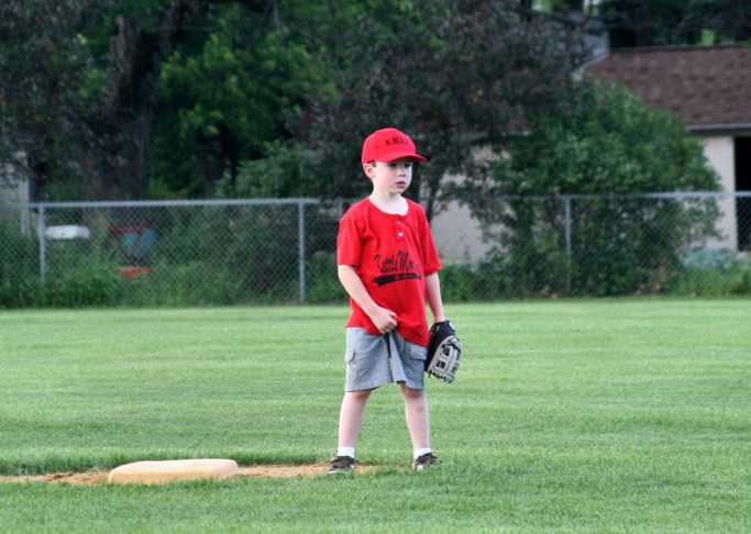 kids playing baseball for fun