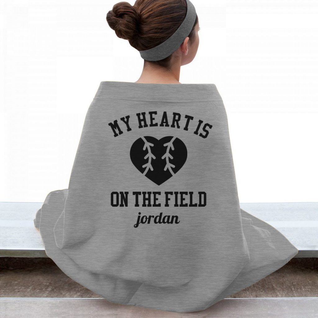 my heart is on the field baseball blanket