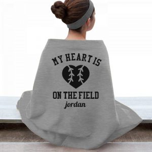 my heart is on the field baseball blanket