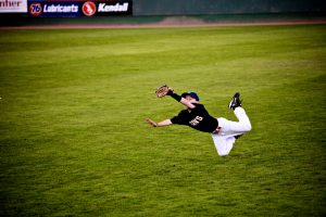 diving outfield catch