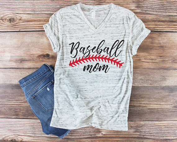baseball mom T-shirt and jeans