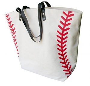 baseball oversized canvas tote bag