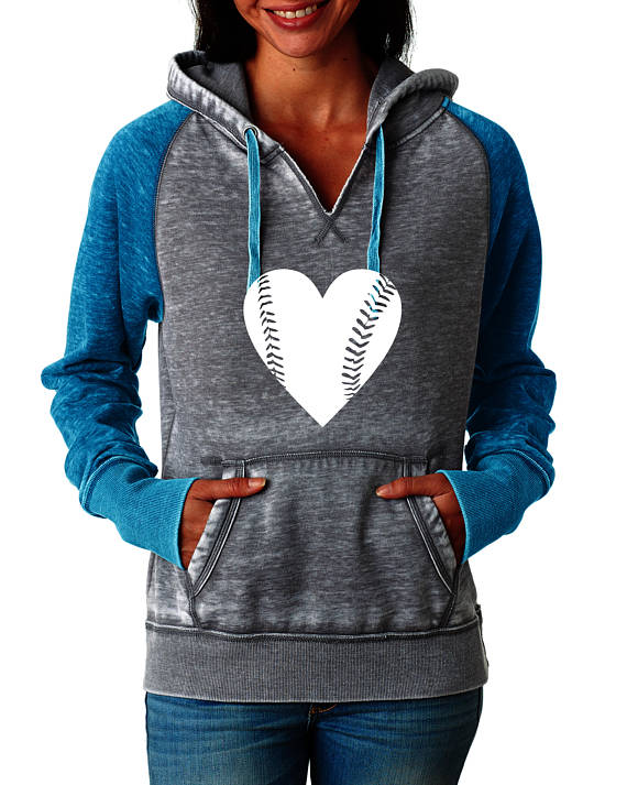 heart baseball sweatshirt