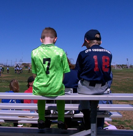 kids on bleachers