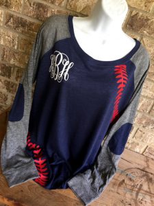 monogram long sleeve baseball shirt
