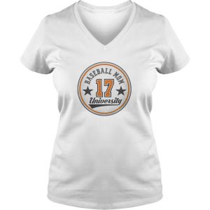 baseball mom university white vneck