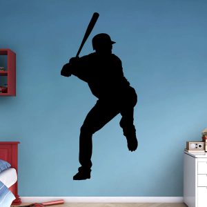 baseball player silouette decal