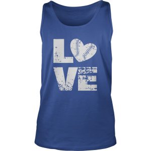 love baseball blue tank top