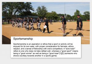 sportsmanship top banner with def white shadow
