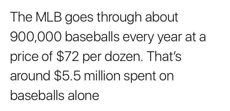 900,000 baseballs