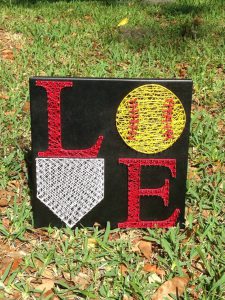 LOVE Softball String Art