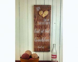 You give me that Bottom of the Ninth feeling Personalized Wood Sign
