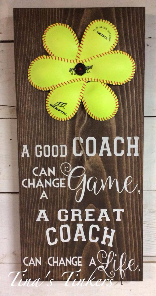 a good softball coach painted wall art