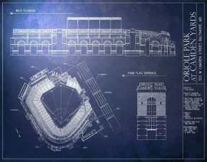 camden yards blueprint poster