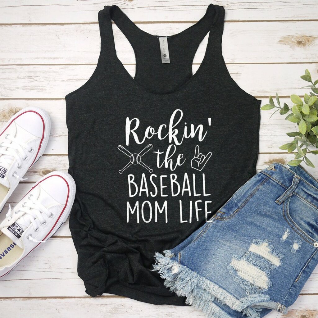 etsy rockin' the baseball mom life tank top