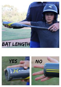 baseball bat length check system