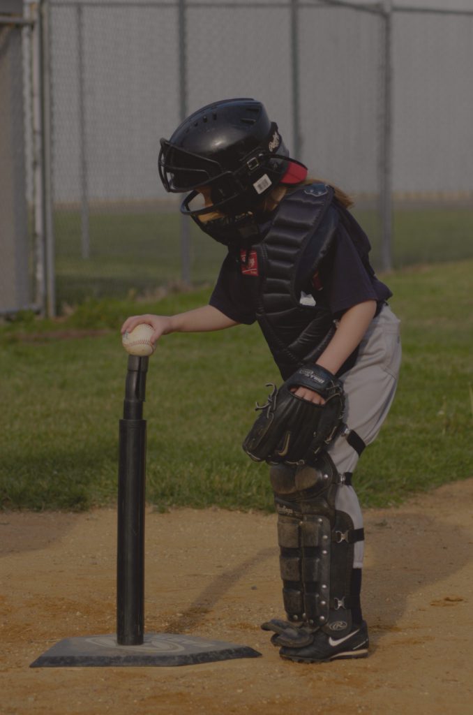 tee ball catcher with color overlay