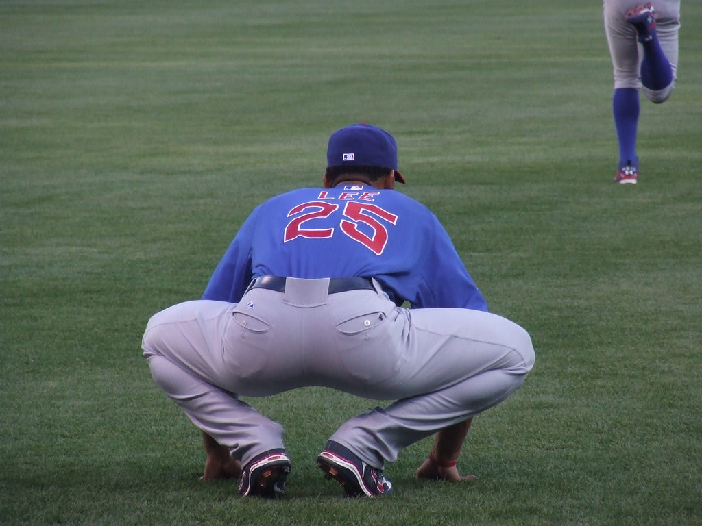 baseball player stretching
