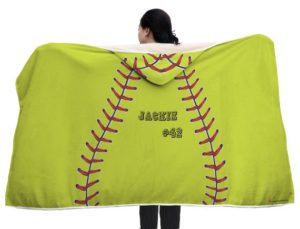 personalized softball blanket