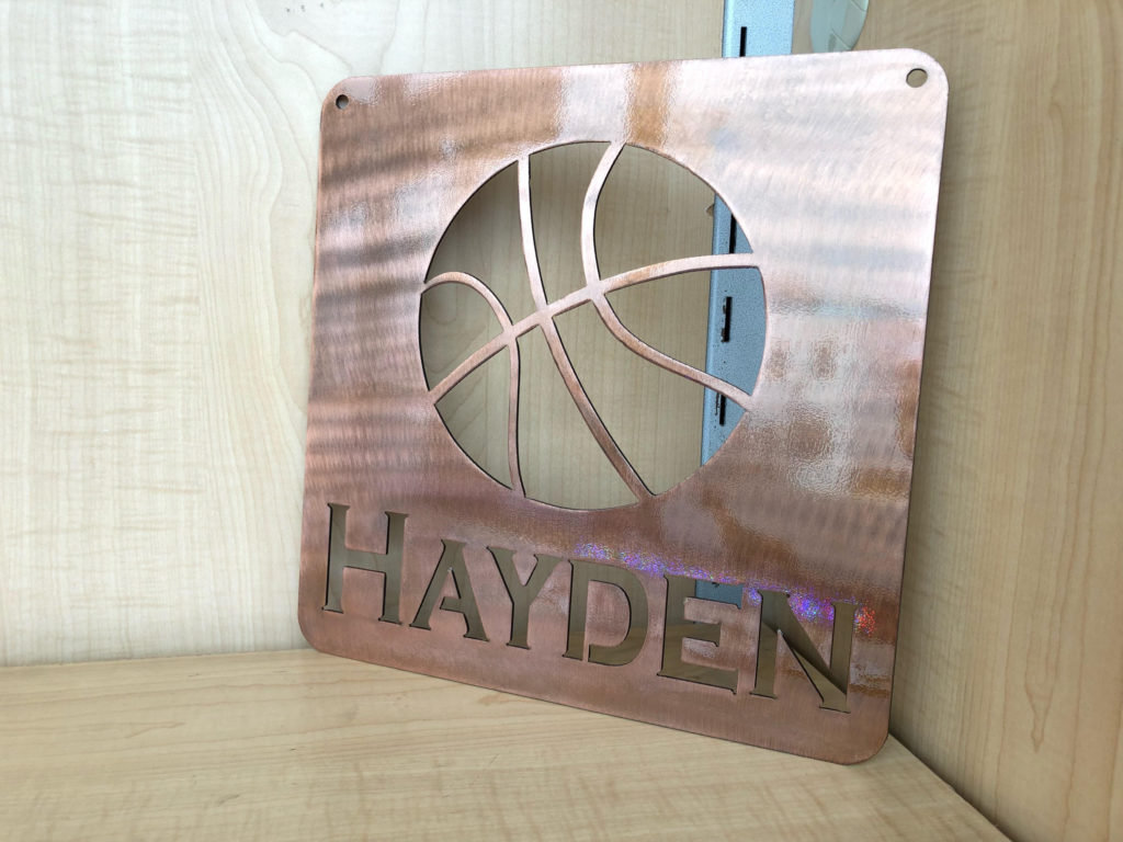 custom metal basketball sign