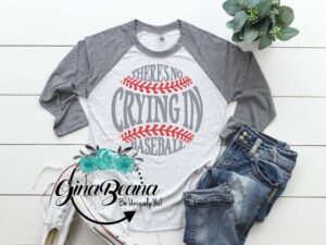 etsy there's no crying in baseball jersey shirt