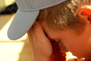 stressed baseball player