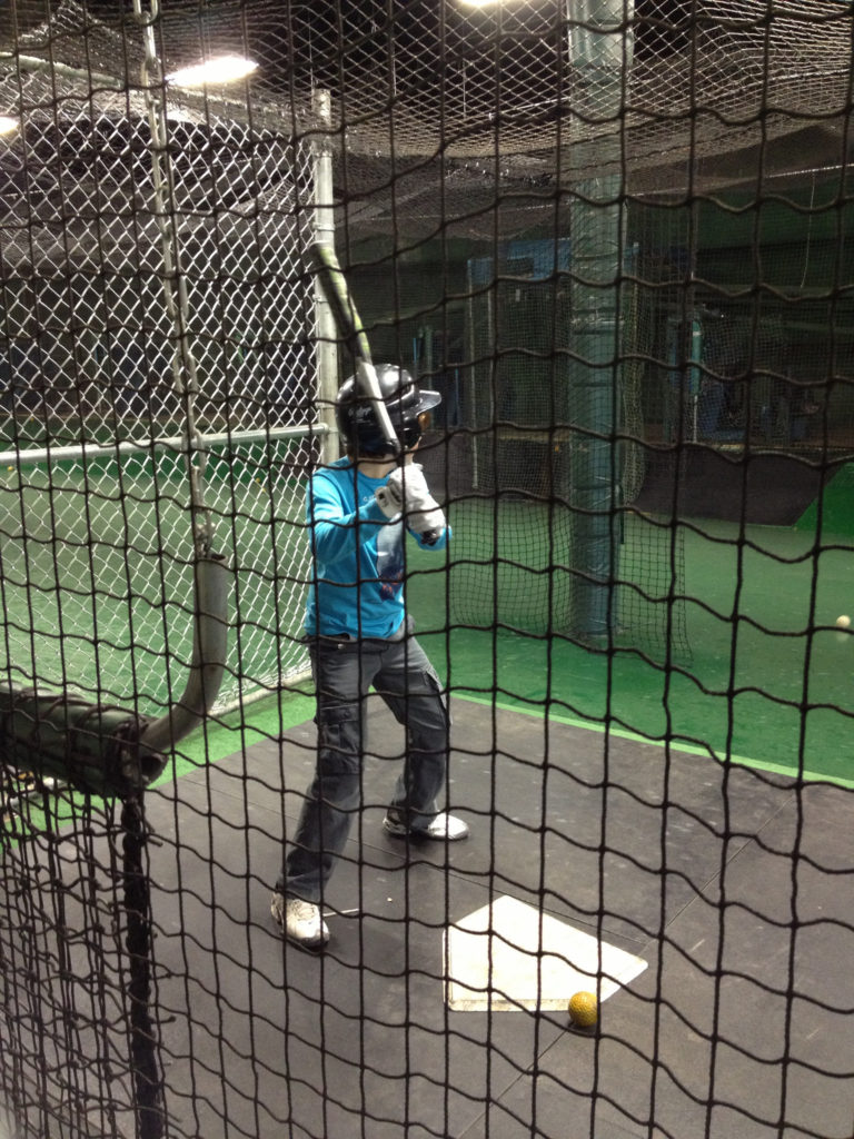 batter in batting cage