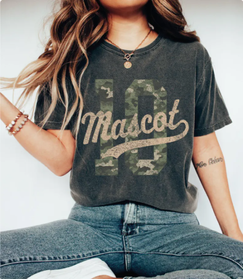 custom camo mascot t-shirt