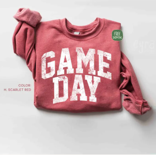 game day sweatshirt red